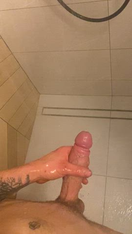 amateur big dick cumshot homemade masturbating nsfw pov tattoo tattooed tribute gif