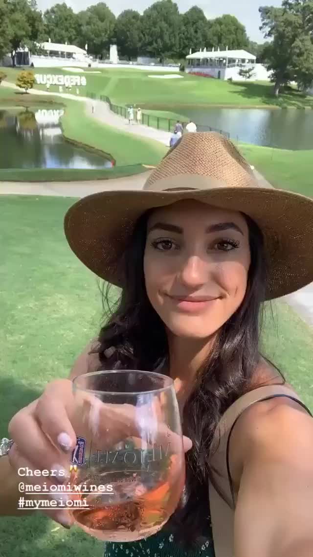 Allison Stokke having a drink