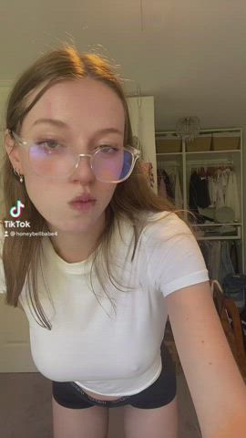18 years old clothed tiktok tits gif