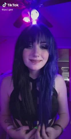 Ahegao Emo Goth Handjob Pierced TikTok Tongue Fetish gif