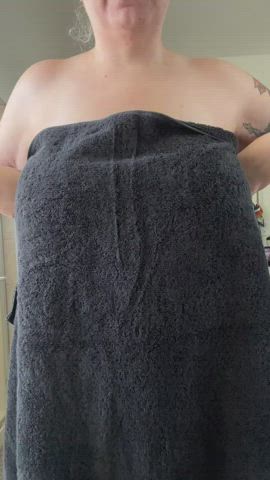nsfw titty drop towel gif
