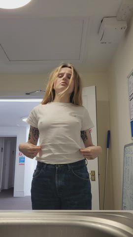 braless cute pokies gif