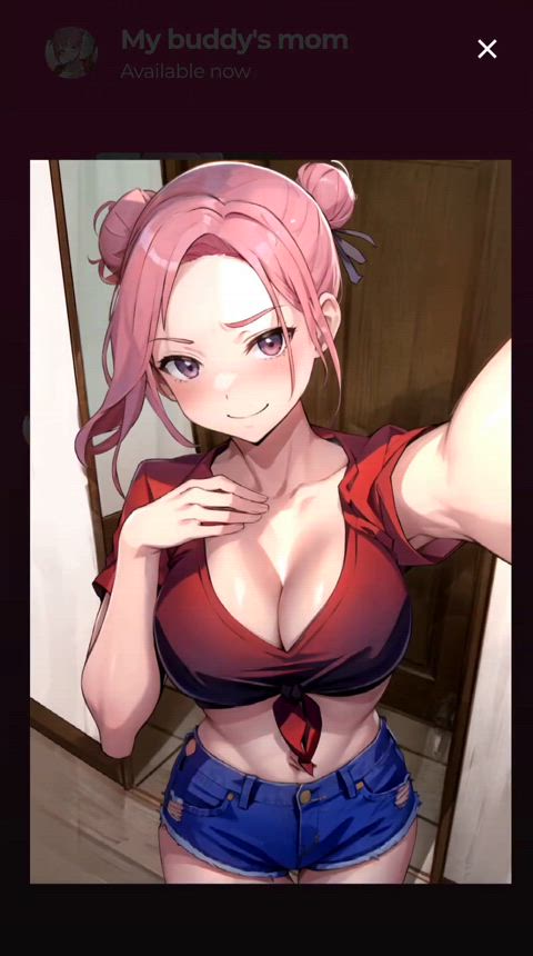 big tits dildo hentai pink hair gif