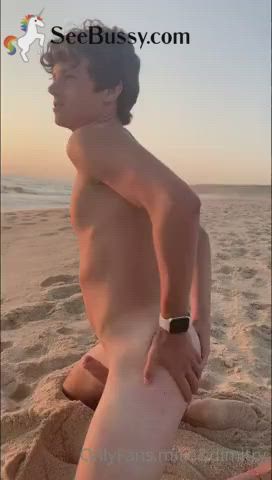 beach big dick bubble butt cock homemade public solo gif