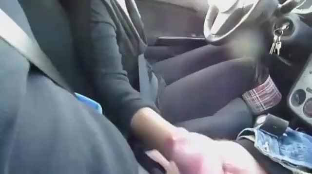 Handjob while driving