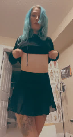 skirt tits titty drop gif