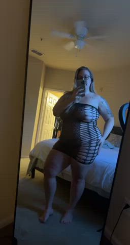 BBW Chubby Dress Lingerie MILF Mirror NSFW Porn GIF by queenbbw00