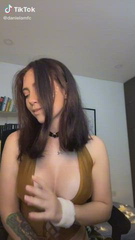 Cleavage Eye Contact Handjob Tease TikTok gif