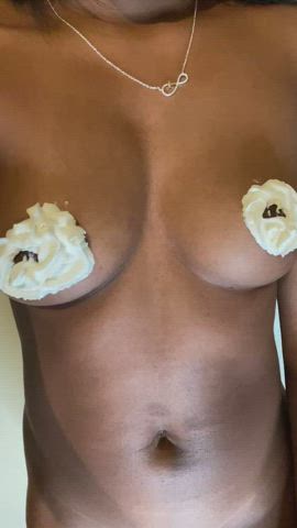 Would you lick this whipped cream off my tits? ;)