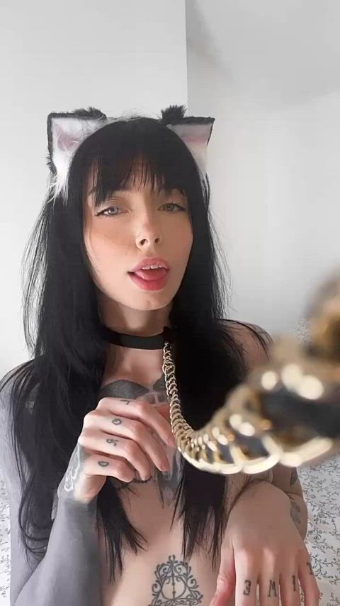 ahegao cosplay egirl kitty onlyfans pale petplay petite tattoo gif