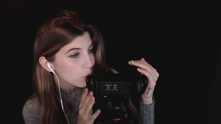 ASMR Licking White Girl gif