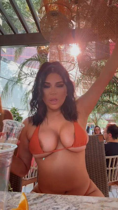 big tits bikini nipples nipslip gif