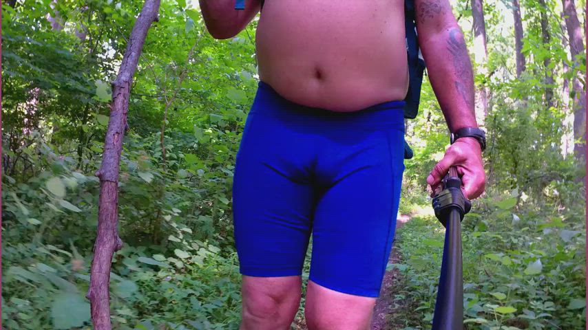 amateur bulge cock cut cock hiking homemade outdoor shorts small cock tights gif