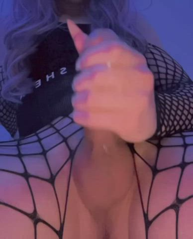 cum cumshot fishnet masturbating trans trans woman gif