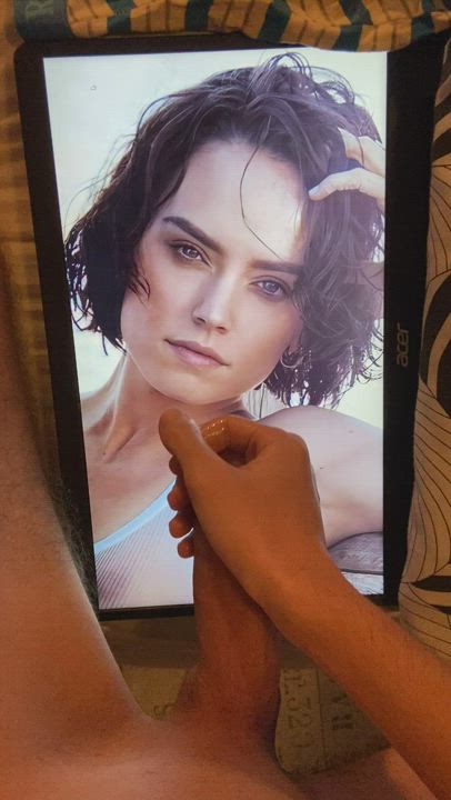 Big Dick Celebrity Cum In Mouth Cumshot Daisy Ridley Facial Jerk Off gif