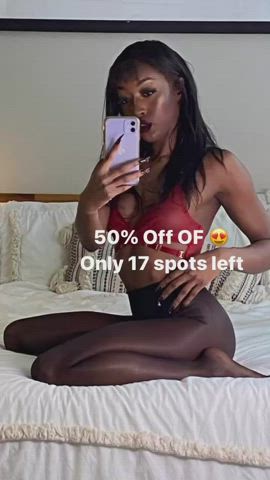 Only 17 Spots left! ⚠️ 50% OFF ONLYFANS.COM/TASHABLACK 😍