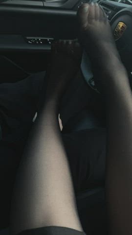 Just my feet in a Porsche😘