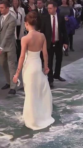 Emma Watson showing off and loving the attention