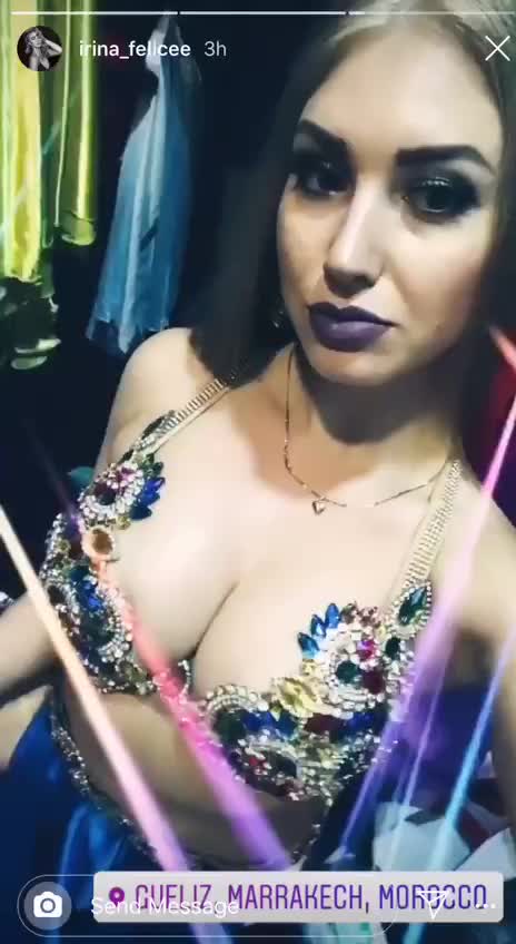 sexy belly dancer Irina's perfect tits. instagram.com/irina_felicee/