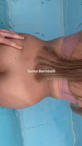 ass doggystyle hotwife nudity swimming pool swingers gif