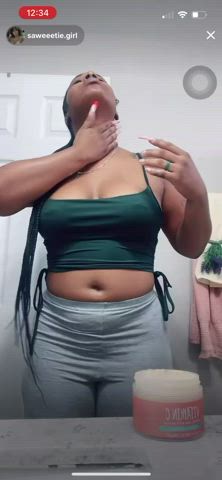 Big Tits Ebony Nipple Piercing Nipslip TikTok gif