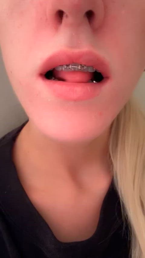 amateur braces daddy petite tongue tongue fetish vore r/ddlg braceface gif