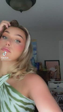 Blonde Green Eyes Panties Upskirt gif