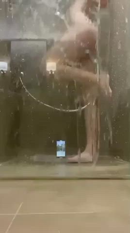 Ass Asshole Babe Blonde Petite Pussy Short Hair Shower Small Tits Teen gif
