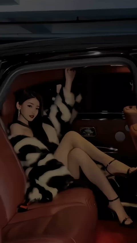 asian brunette car glamour glamour model gif