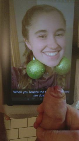Amateur Christmas Cumshot Tribute gif