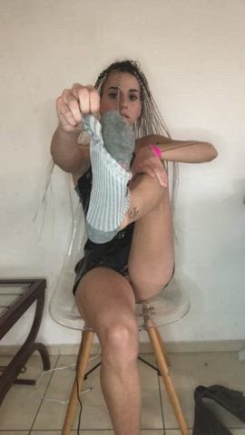 I will put my sock in your mouth and makes you massage my perfect feet