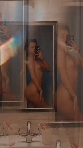 Beautiful girl in the mirror