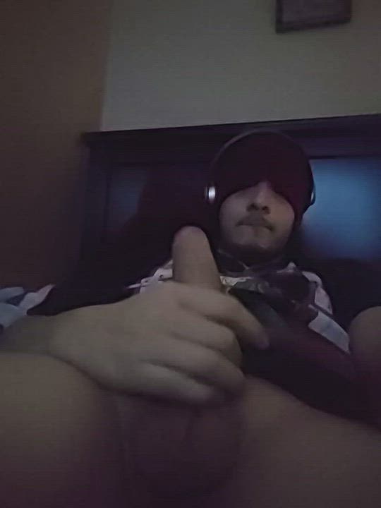 Big Dick Canadian Foreskin Male Masturbation Solo gif