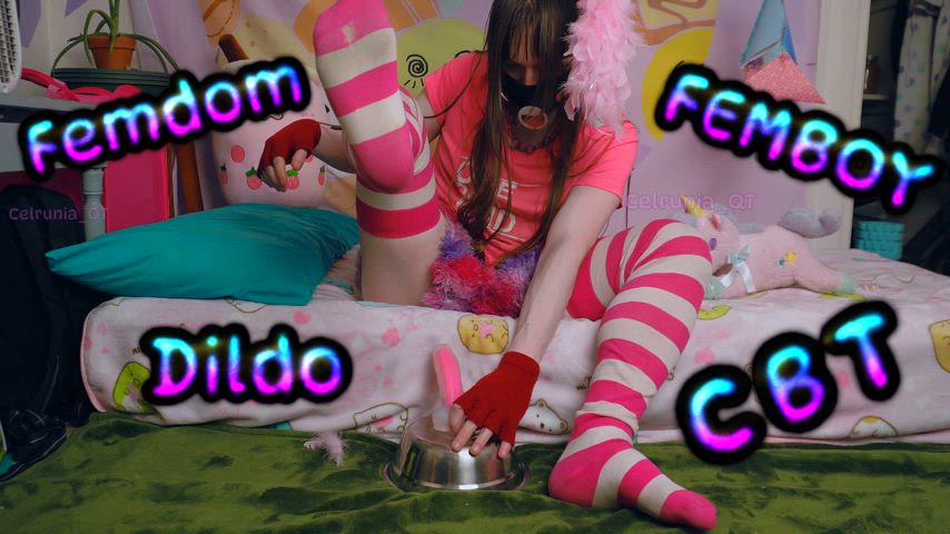 How crazy would it be if I started using my cute femboy feet in striped pink thigh