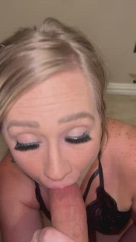 blonde blowjob cum in mouth cum swallow gif