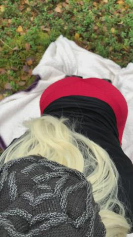 amateur blonde blowjob outdoor pov gif