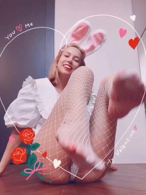 bunny feet fishnet gif