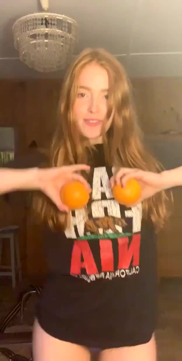 Oranges and a cute girl