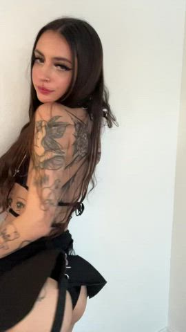 brunette petite tattoo gif