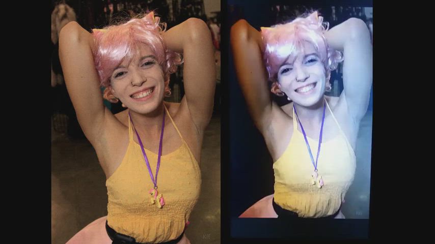 armpit armpits cosplay cum cumshot jerk off masturbating smile solo tribute gif