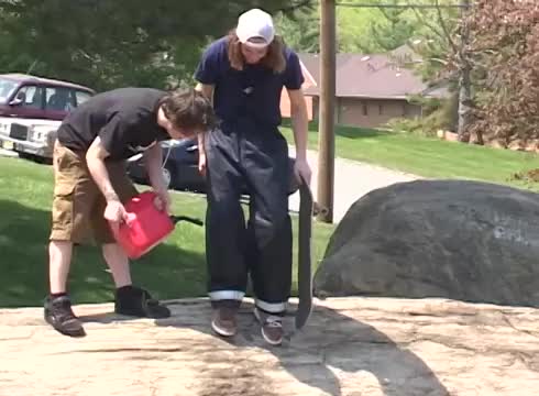 Skater lights himself on fire