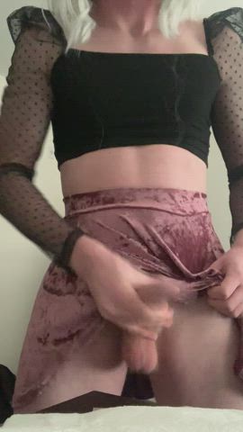 Would you drink the cum from under my skirt? 🤤