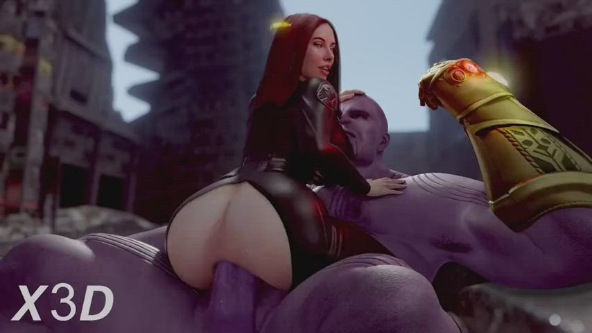 Thanos tests the Mind Stone on Black Widow (X3D) [Avengers: End Game]