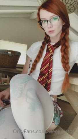 college redhead sensual gif