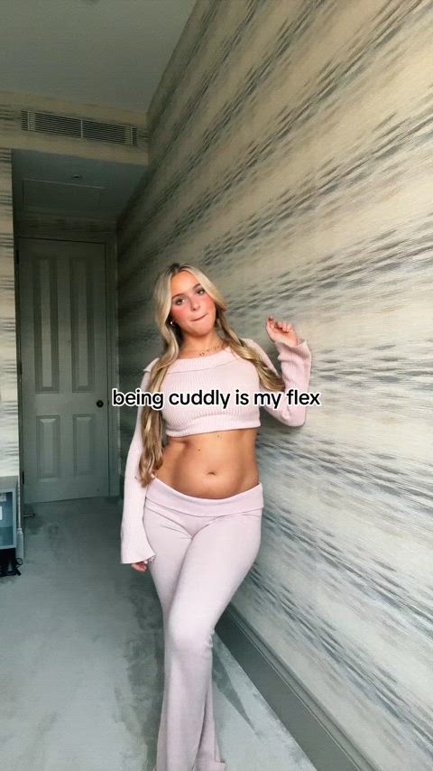 blonde curvy dancing tiktok underwear gif