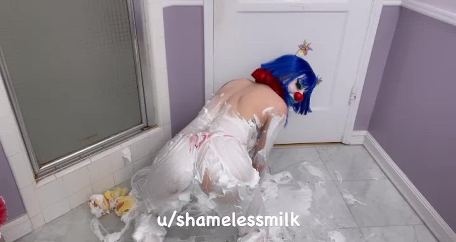 [OC] Clown Girl Shaving Cream “Sliptease”