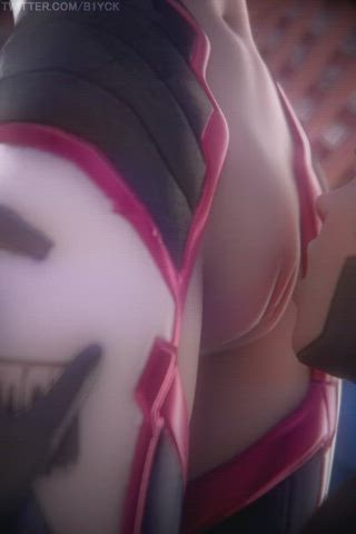 3D Animation Close Up Lesbian Overwatch Pussy Licking Rule34 gif