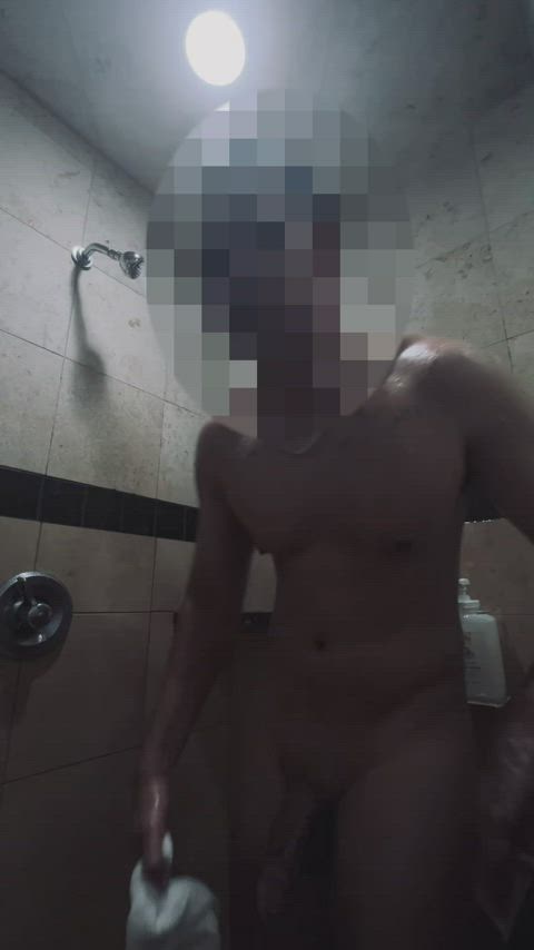 Public shower teasing hehe