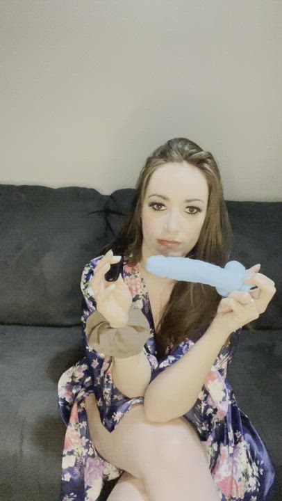 Brunette Dildo Sex Toy gif