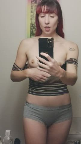 alt goth petite redhead small tits tiny waist tits gif